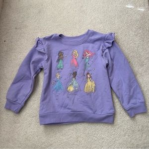 4T purple Disney princess sweatshirt pullover ruffles jasmine Cinderella